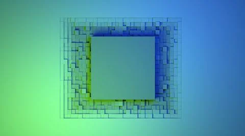 3d cube abstract background. Colored grid cubes texture digital futuristic Stock Illustration