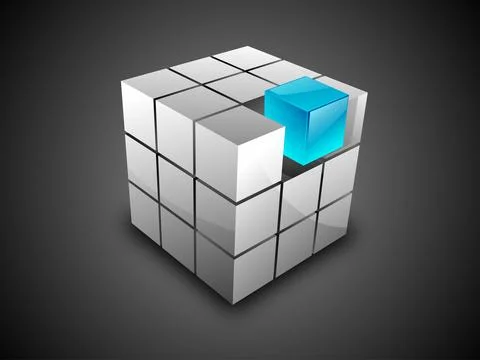 3D Cube, Abstract BAckground. EPS 10. Stock Illustration