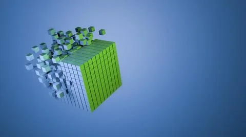 3d cube abstract background. Technology futuristic geometric block Stock Illustration