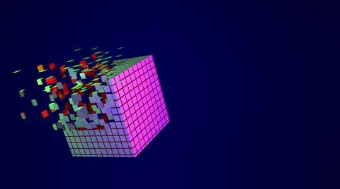 3d cube abstract background. Technology futuristic geometric block Stock Illustration