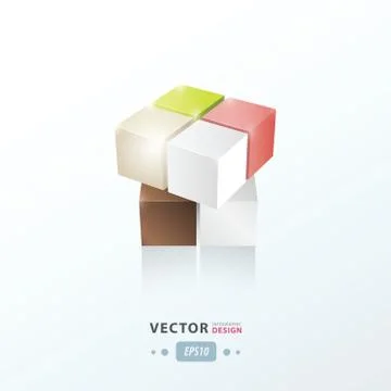 3D Cube abstract design Stock Illustration