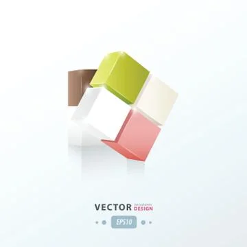 3D Cube abstract Stock Illustration