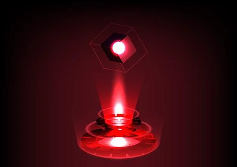 3D cube. Abstract technology infographic. Portal and hologram science futuris Stock Illustration