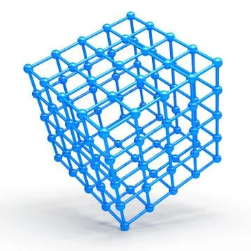 3D Cube and corner spheres Stock Illustration