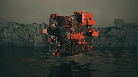 3D Cube Animation with cubes growing on it 4K Stock Footage 279092667