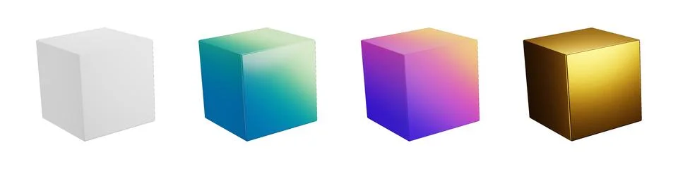 3D cube asset creative geometric graphics and icons pack Stock-Illustration