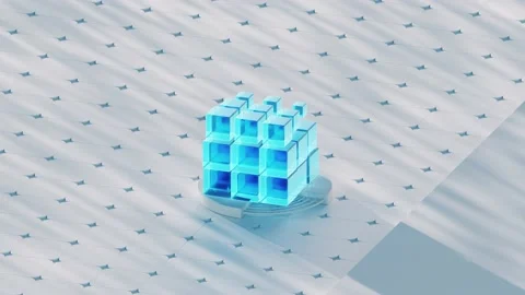 3D Cube Background for Financial Startup, Big Data, Finance, Company Stock Footage 229685815