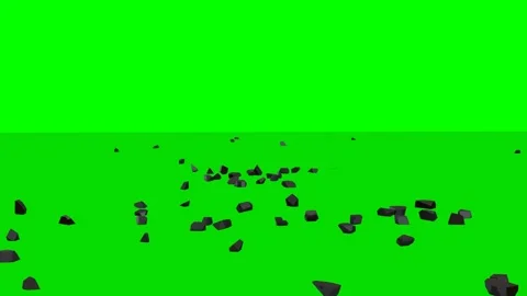 3d cube broken into pieces on a green background Stock Footage 241685095