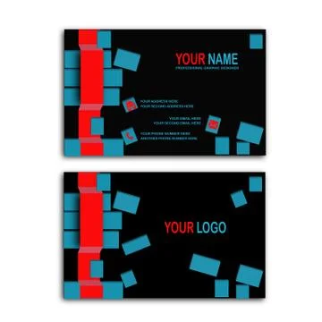 3D cube business card Illustrazione stock