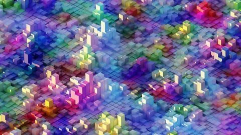 3D Cube Columns Stock Photos