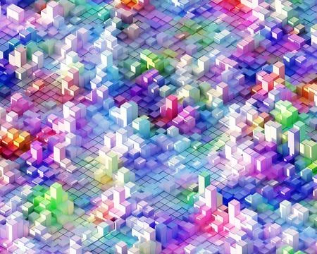 3D Cube Columns Stock Photos