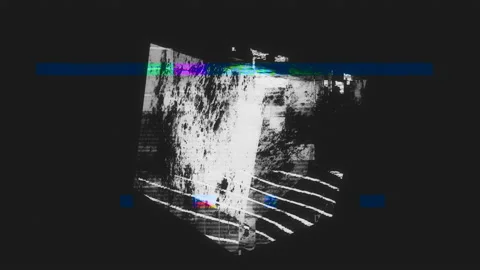 3D Cube Distorted Defect Noise Pixelated Flickering Screen Stock Footage 118938388