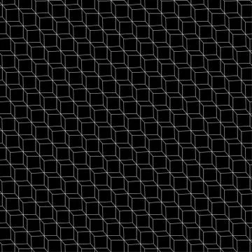 3D cube frame in a seamless pattern Stock Illustration