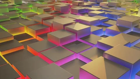 3D Cube geometric led illustration Stock Footage 278185467