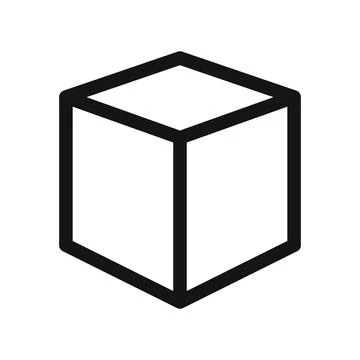 3D Cube Icon Perfect for Geometric Design and Modeling Stock Illustration