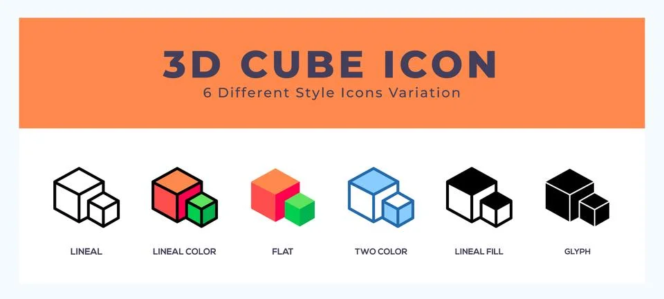 3d cube icon set pack vector illustration. Stock Illustration