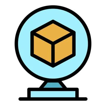 3d cube icon vector flat Illustrazione stock