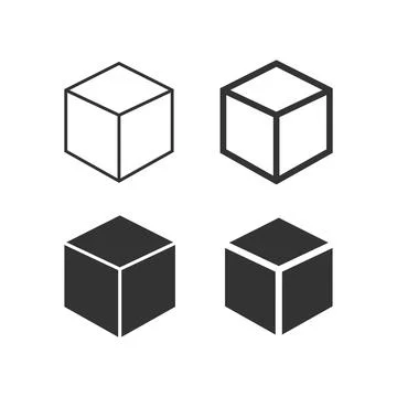 3d cube icons set. Cube or square symbol. Geometric figure sign vector. Illustrazione stock