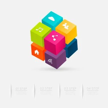 3d cube infographics. Stock Illustration