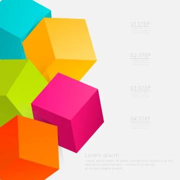 3d cube infographics. Stock Illustration
