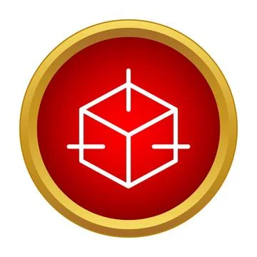 3d cube model icon designing spatial dimensions Stock Illustration