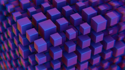 A 3d cube pattern with many colors Video stock 309928943