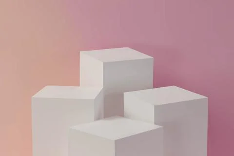 3d cube podiums background. Stock Illustration