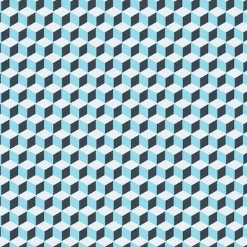 3d cube polygon perspective in light blue pattern for background, web onlin.. Stock Illustration