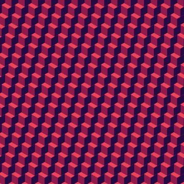 3d cube polygon perspective pattern in maroon for background, web online use Stock Illustration