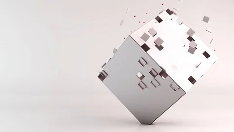 3d cube polygon transformation, geometric abstract background Video stock 79644987