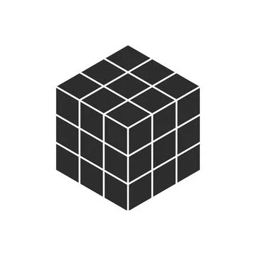 3d cube puzzle game icon Stock Illustration