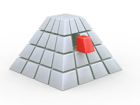 3d cube pyramid Illustrazione stock