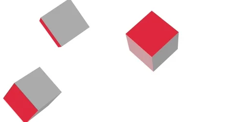 3d cube random motion in loop on white background Stock Footage 265981636