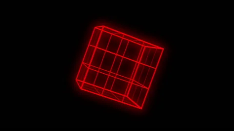 3D Cube Rotaion 02 - Retro Element Pack (RED) 库存影片 151175018