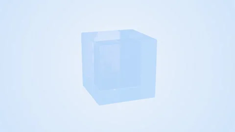 3d cube rotating animation light blue co... | Stock Video | Pond5