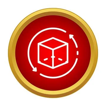 3d cube rotating icon for virtual experience Stock Illustration