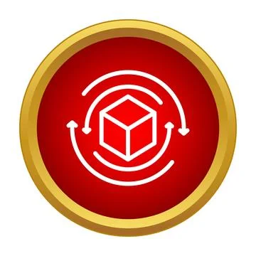 3d cube rotating icon virtual reality concept Stock Illustration