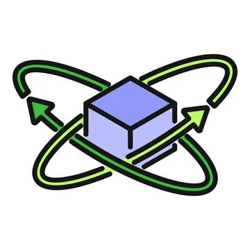 3d cube rotating virtual augmented reality icon Stock Illustration