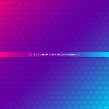 3D cube seamless pattern colorful background. Illustrazione stock