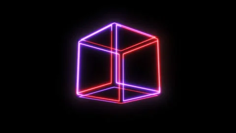 3D Cube Shape Animation, Seamless Loopable Rotation, Game Or Scientific Element Stock Footage 154163406