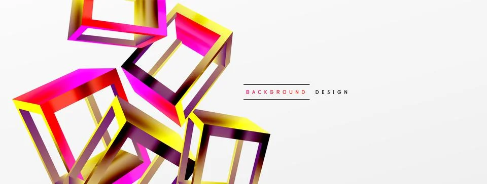 3D cube shapes vector geometric background. Trendy techno business template for Illustrazione stock
