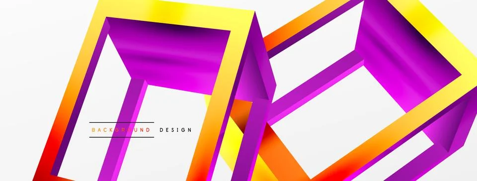 3D cube shapes vector geometric background. Trendy techno business template for Stock Illustration