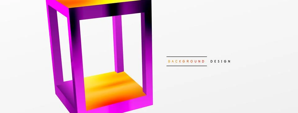 3D cube shapes vector geometric background. Trendy techno business template for Stock Illustration