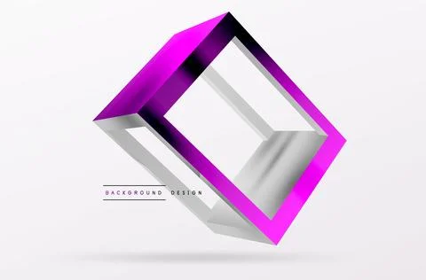 3D cube shapes vector geometric background. Trendy techno business template for Stock Illustration