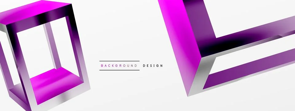 3D cube shapes vector geometric background. Trendy techno business template for Stock Illustration