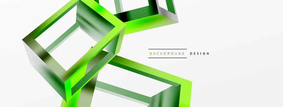 3D cube shapes vector geometric background. Trendy techno business template for Stock Illustration