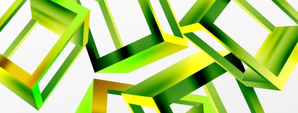 3D cube shapes vector geometric background. Trendy techno business template for Stock Illustration