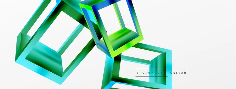3D cube shapes vector geometric background. Trendy techno business template for Stock Illustration