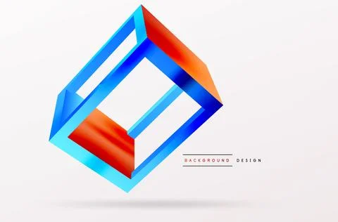 3D cube shapes vector geometric background. Trendy techno business template for Stock Illustration