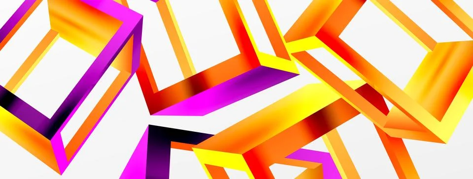 3D cube shapes vector geometric background. Trendy techno business template for Stock Illustration